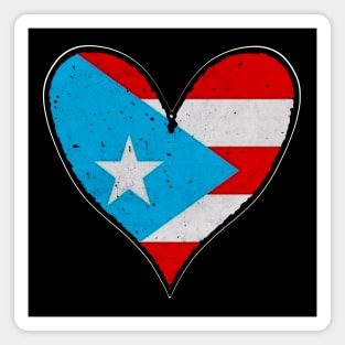 I Love Puerto Rico Heart Boricua Flag Magnet